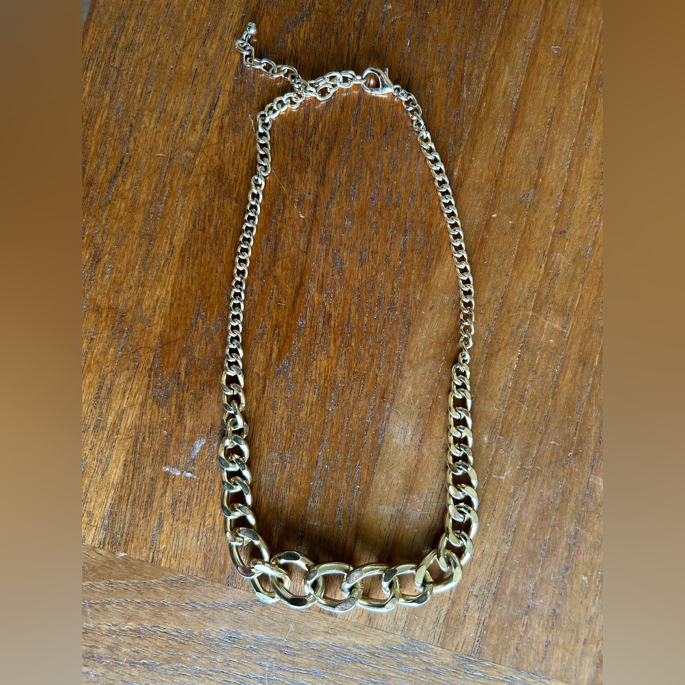 Bold Gold Chain Statement Necklace - image 1